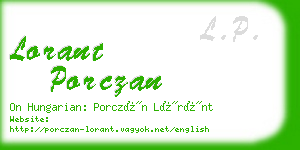 lorant porczan business card